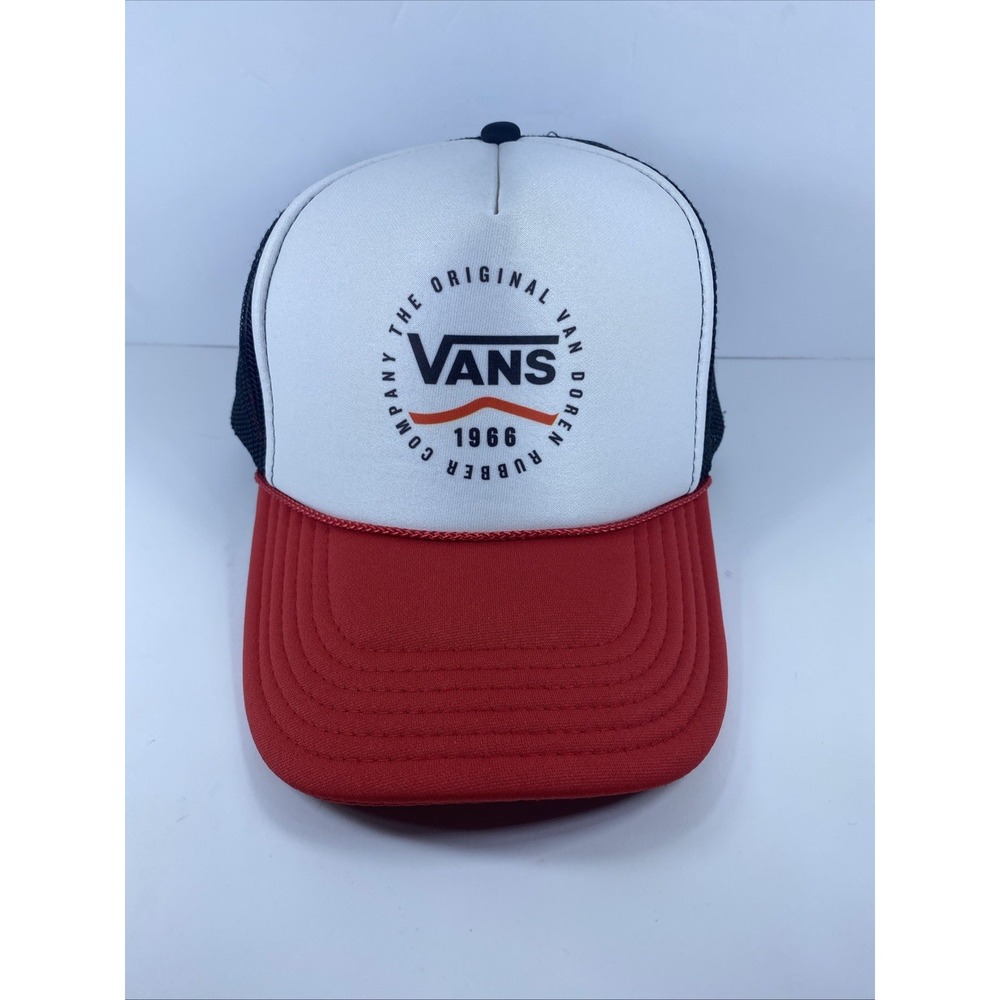 Vans Skateboard  Black Red Snapback Trucker Hat Otto Mesh Retro Cap no flaws
